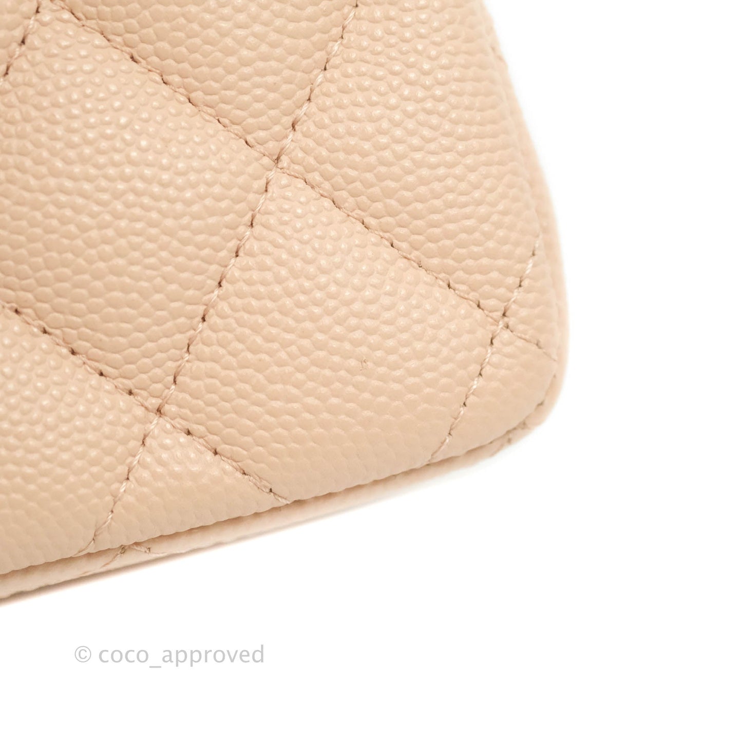 Chanel Small Classic Quilted Flap Light Beige Pink Caviar Gold Hardware 22C