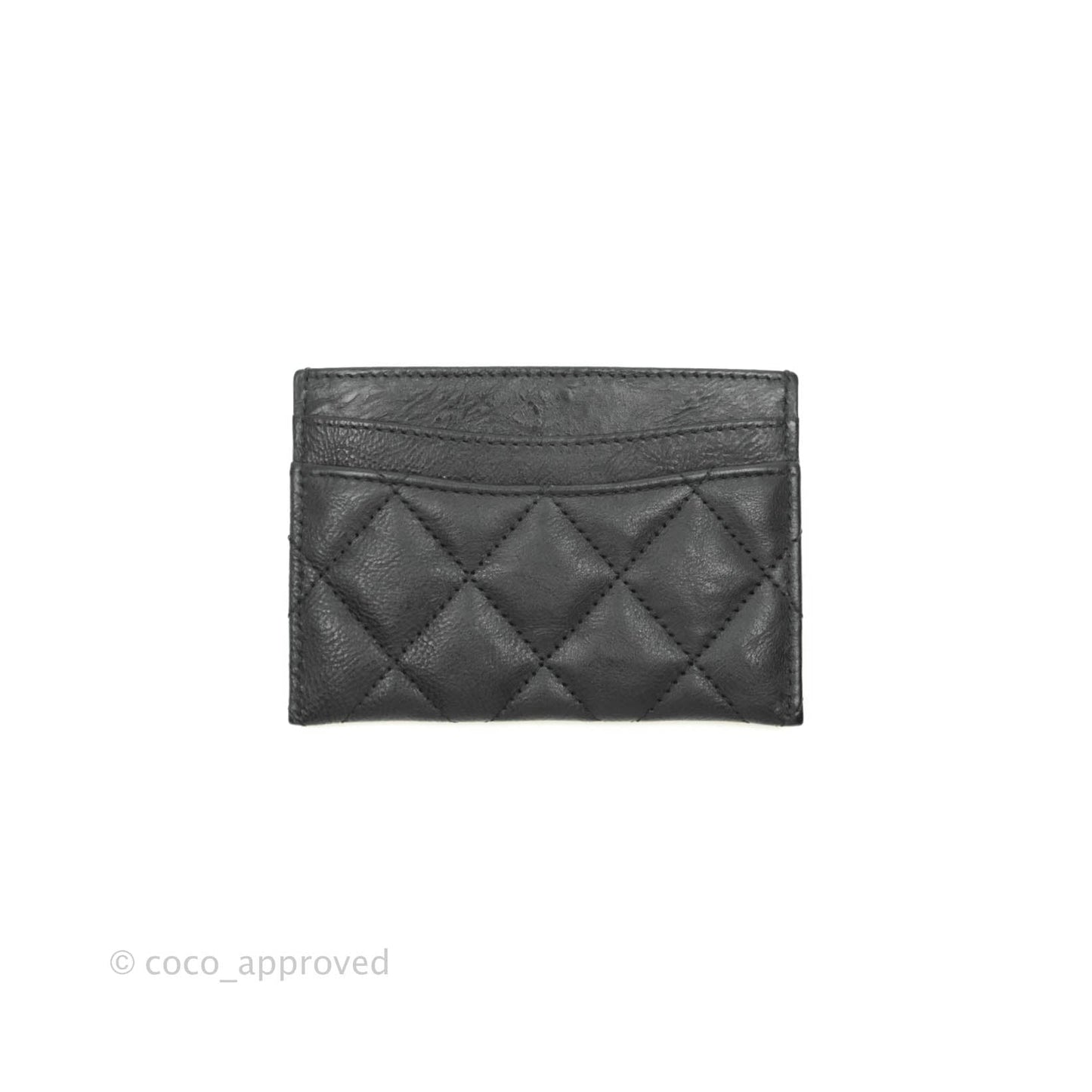 Chanel Quilted Classic Flat Card Holder So Black Calfskin