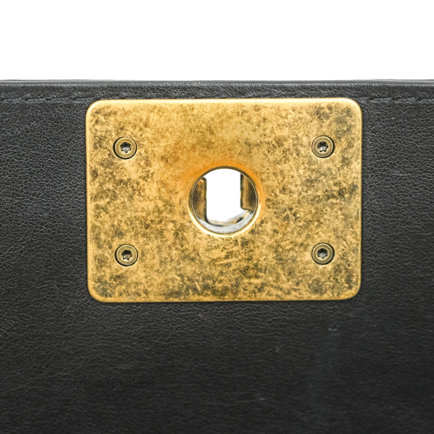 Chanel Small Boy Black Calfskin Aged Gold Hardware