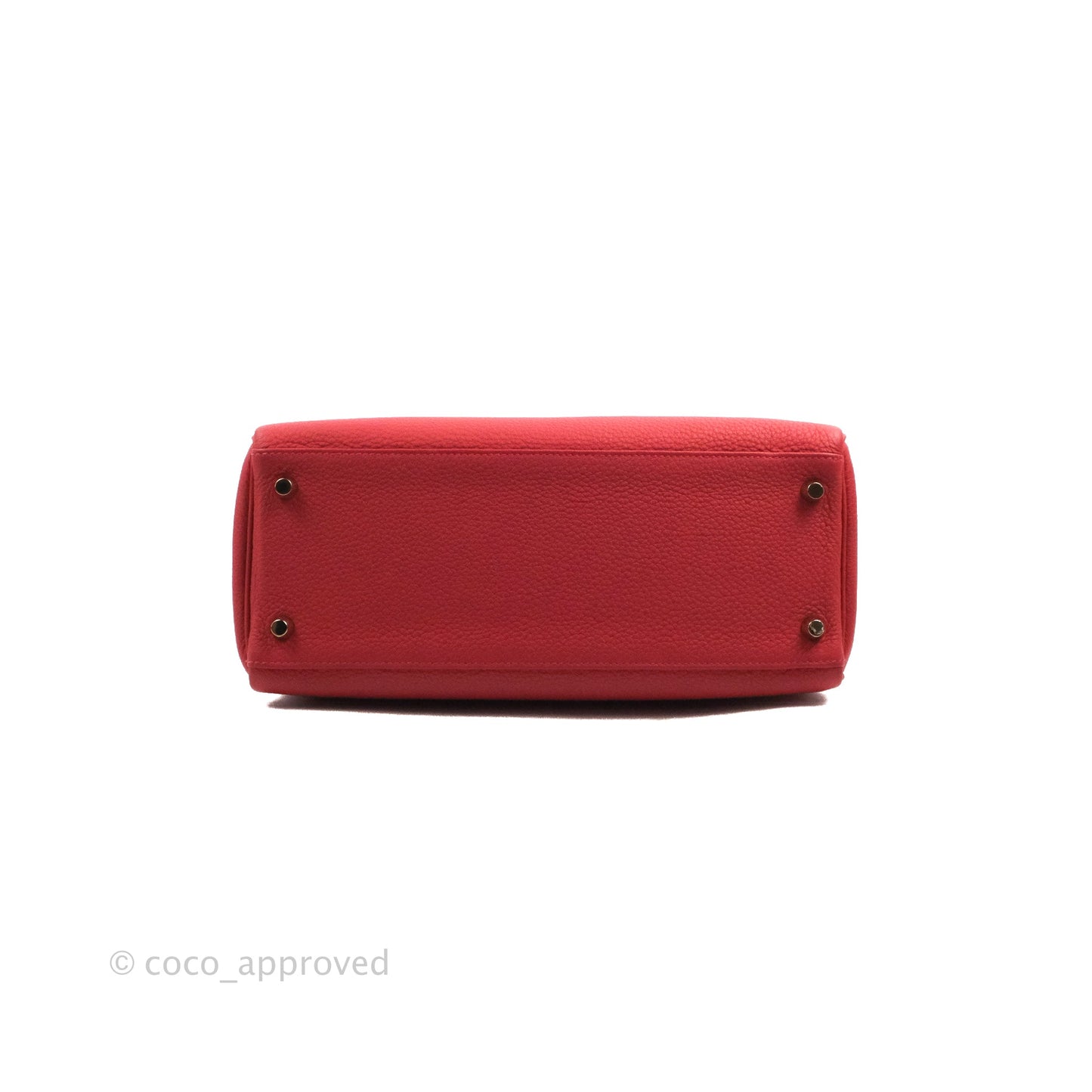 Hermès Retourne Taurillon Kelly 28 Rouge Pivoine Clemence Gold Hardware