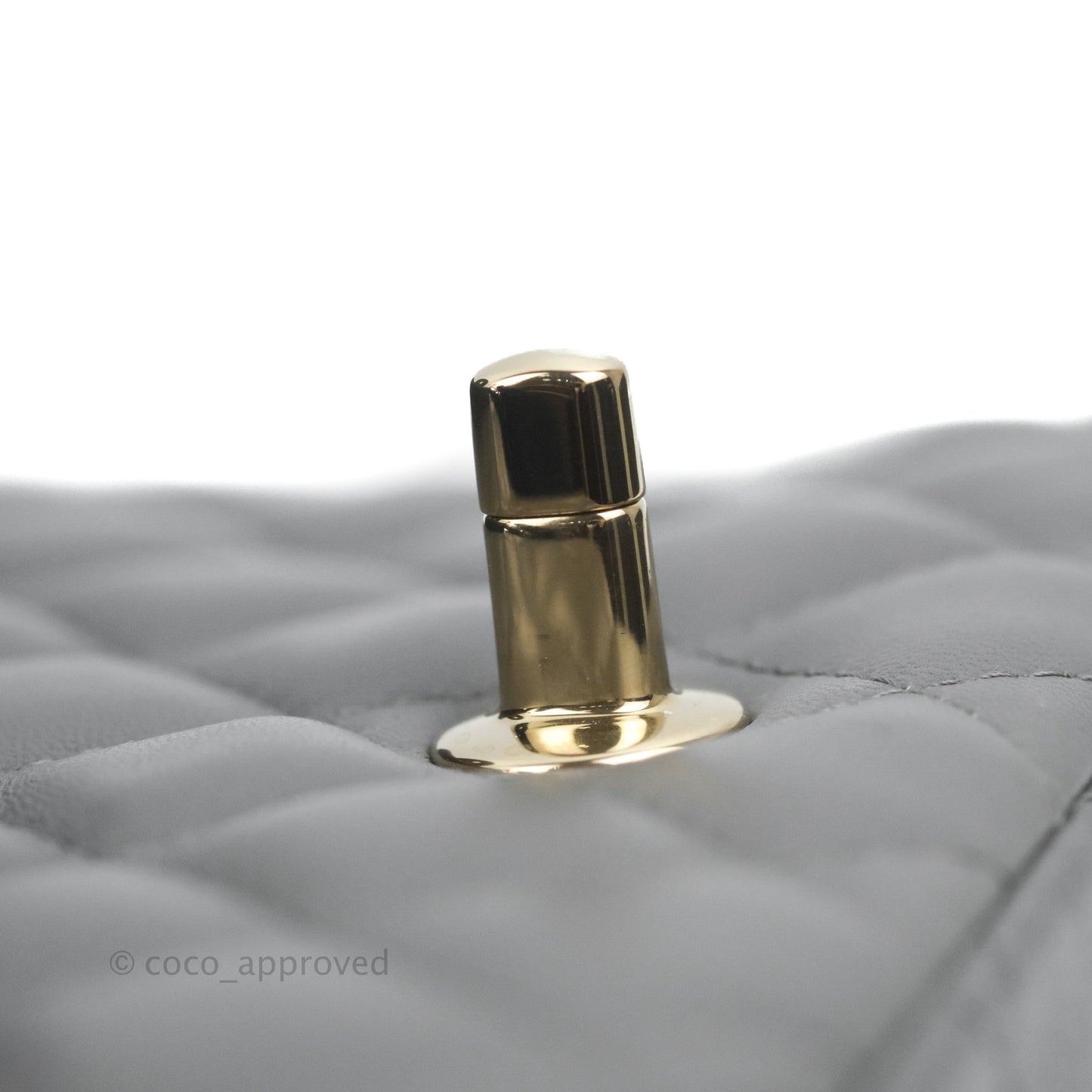 Chanel Quilted Mini Square Dark Grey Lambskin Gold Hardware