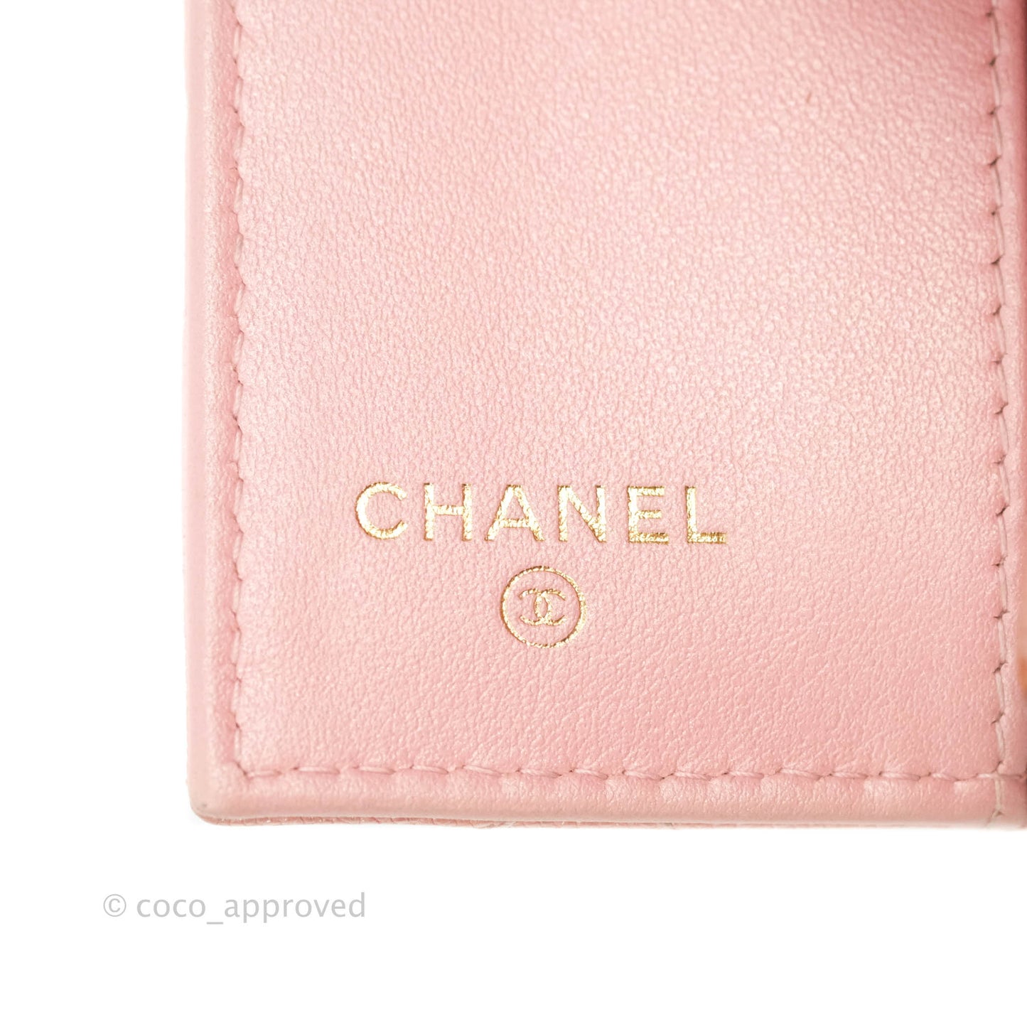 Chanel Quilted Small Classic Flap Trifold Wallet Iridescent Pink Caviar Gold Hardware