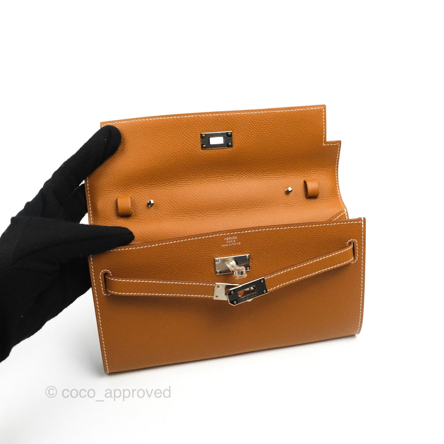 Hermès Kelly To Go Wallet Gold Epsom Palladium Hardware