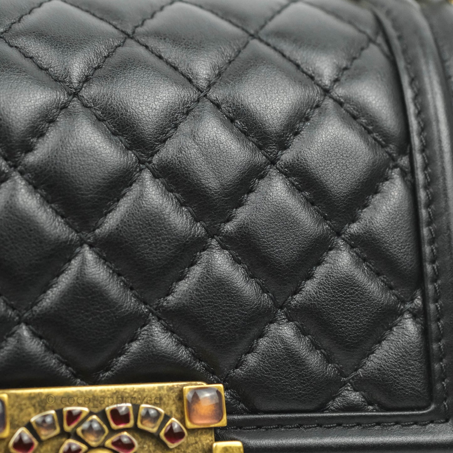 Chanel Small Boy Black Calfskin Aged Gold Hardware
