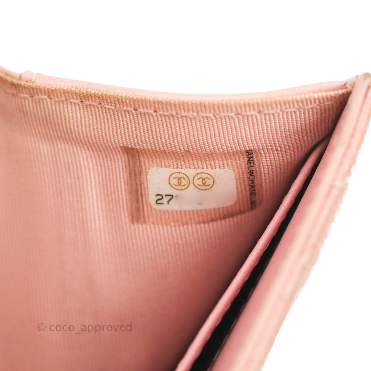 Chanel Quilted Small Classic Flap Trifold Wallet Iridescent Pink Caviar Gold Hardware