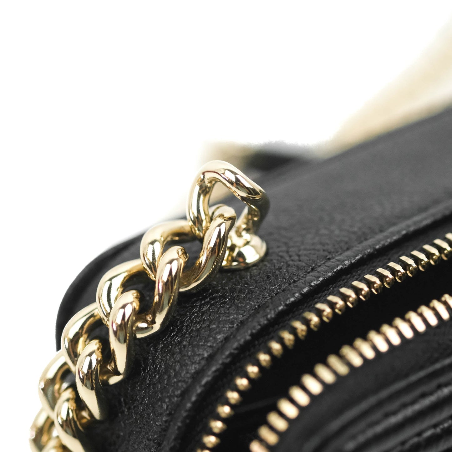 Chanel Mini Boy Clutch with Chain Black Caviar Gold Hardware