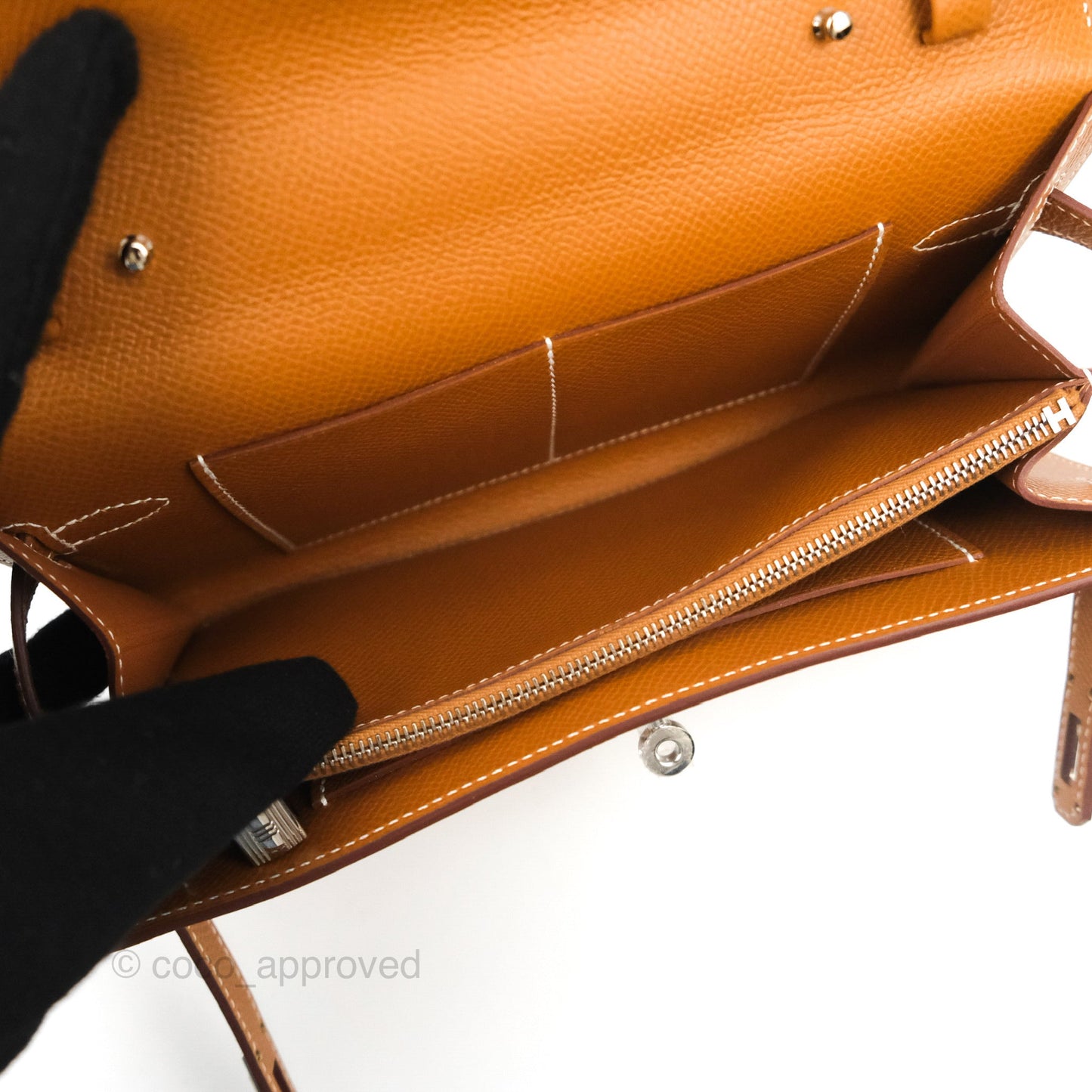 Hermès Kelly To Go Wallet Gold Epsom Palladium Hardware