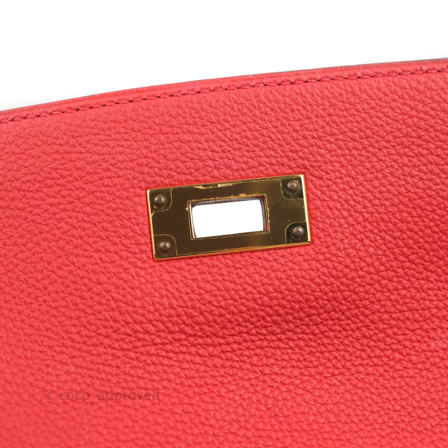 Hermès Retourne Taurillon Kelly 28 Rouge Pivoine Clemence Gold Hardware