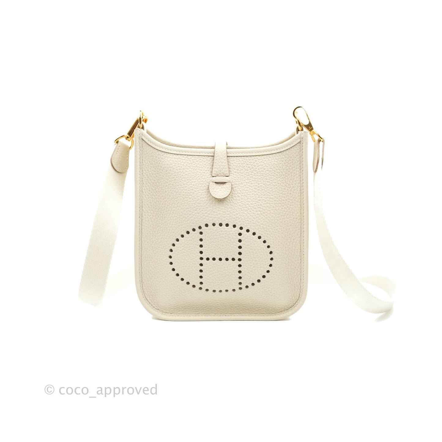 Hermès Mini Evelyne Craie Clemence Gold Hardware