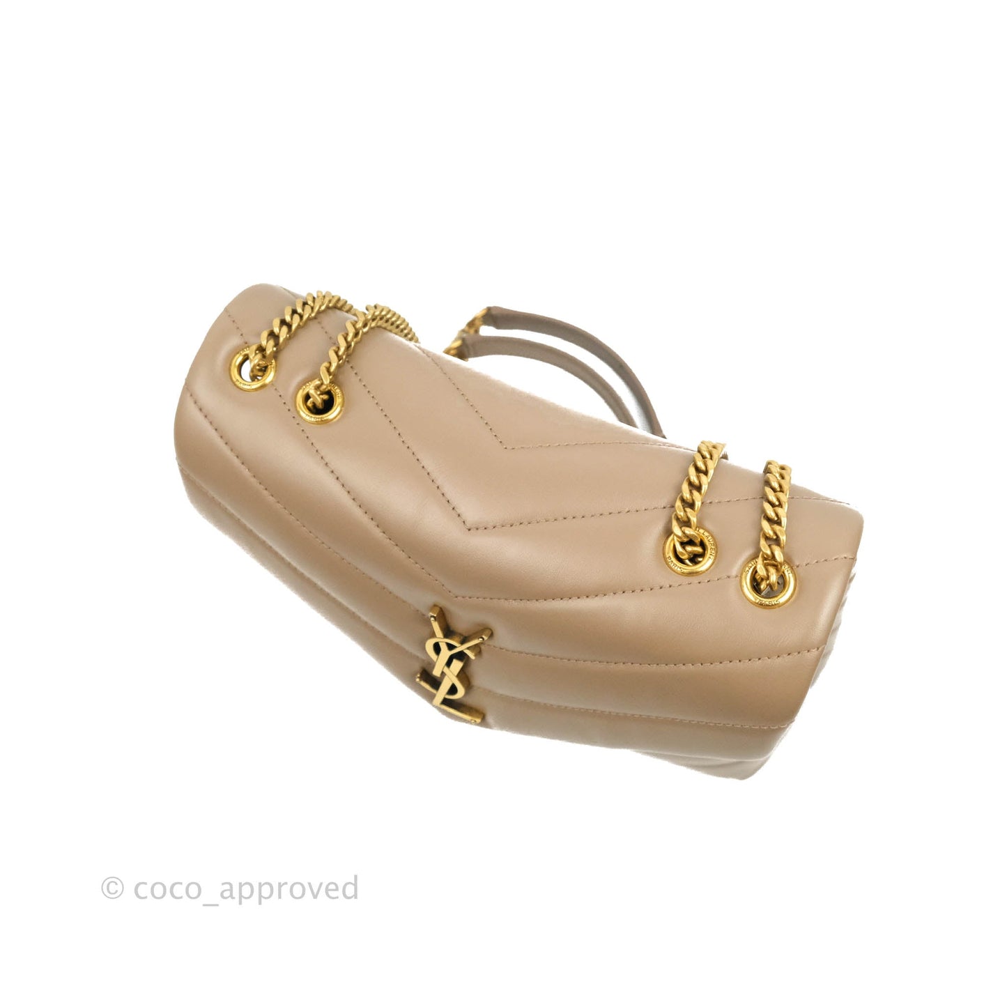 Saint Laurent Loulou Small Bag Taupe Gold Hardware