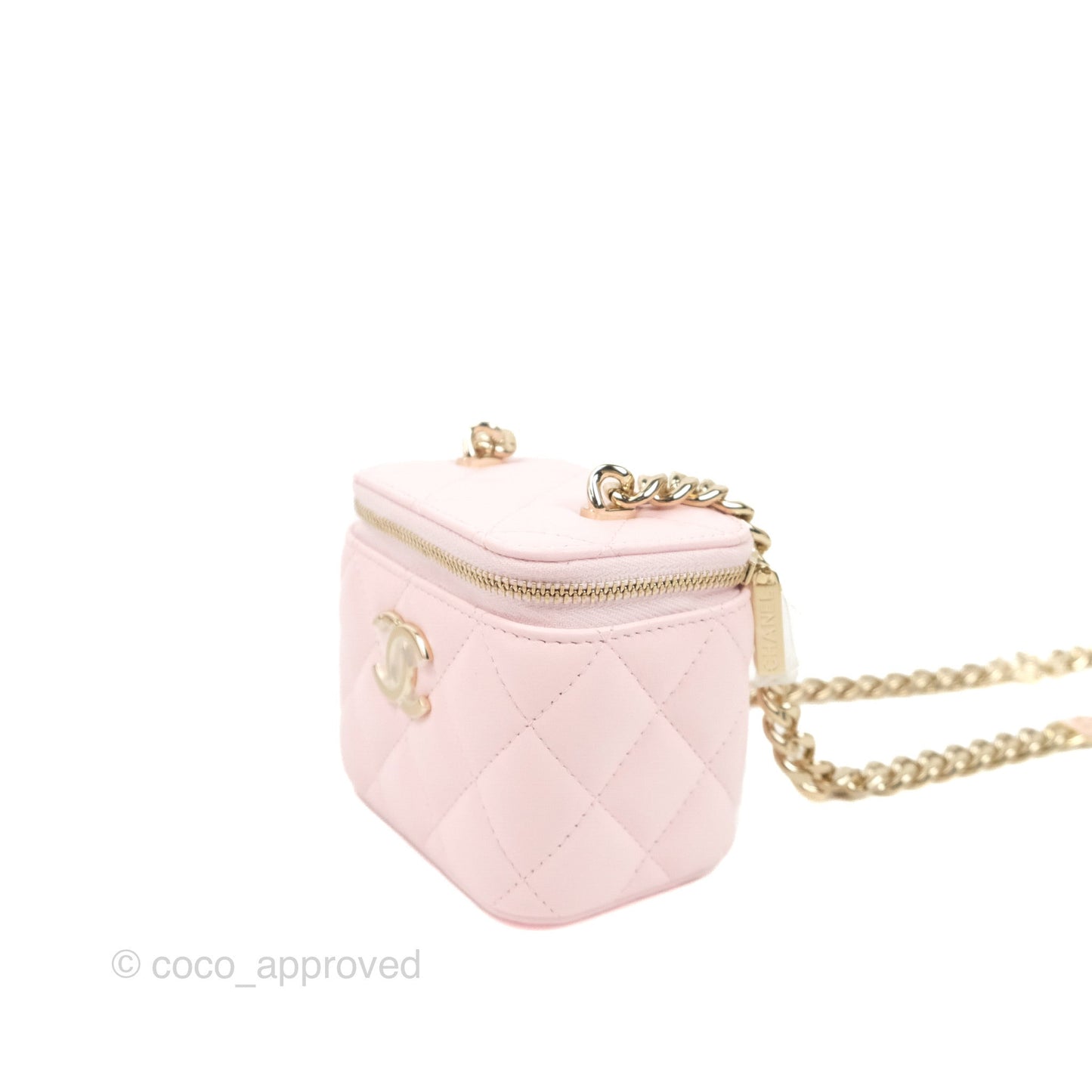 Chanel Mini Vanity With Coco Chain Light Pink Lambskin Gold Hardware