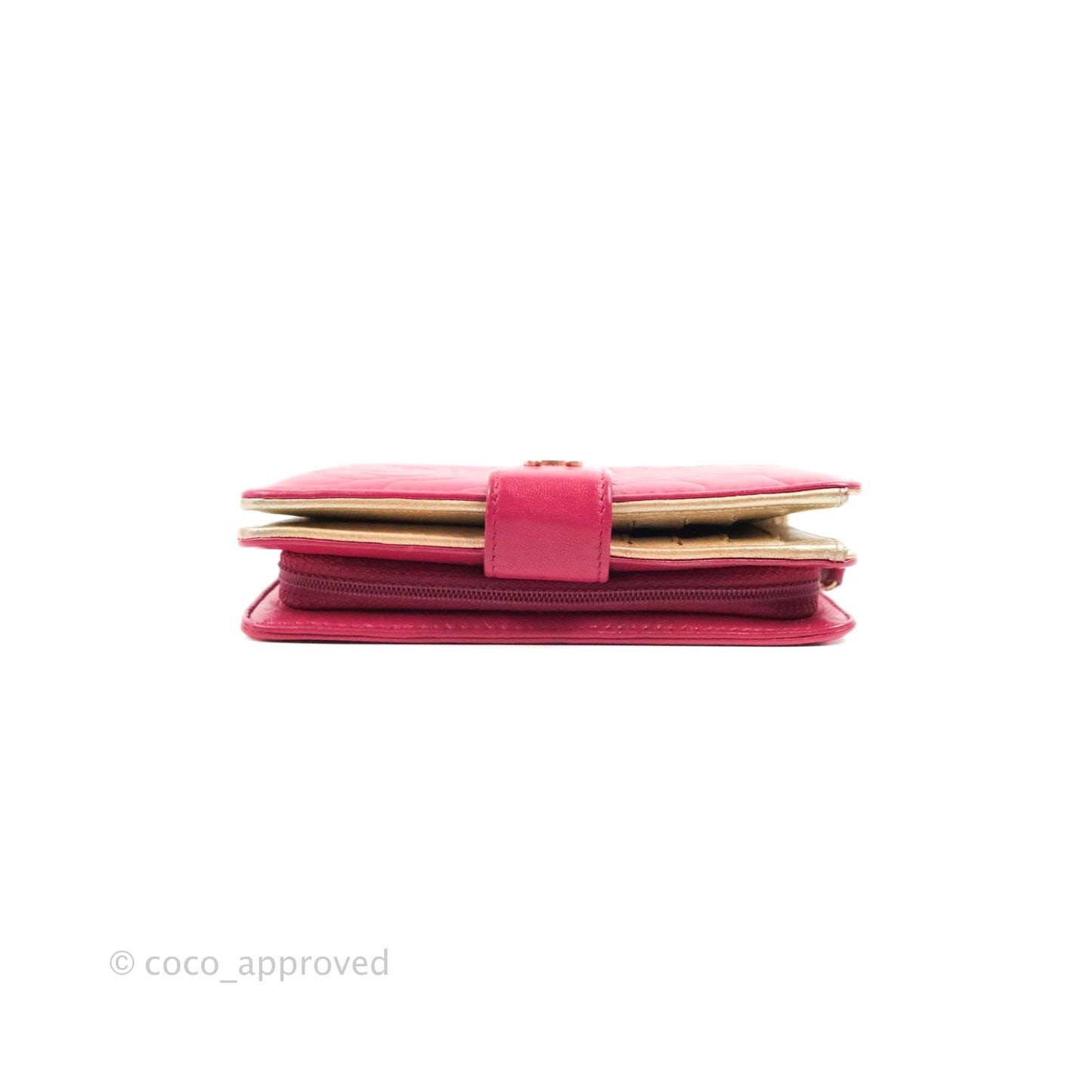 Chanel Wallet in Pink Camellia Embossed Lambskin