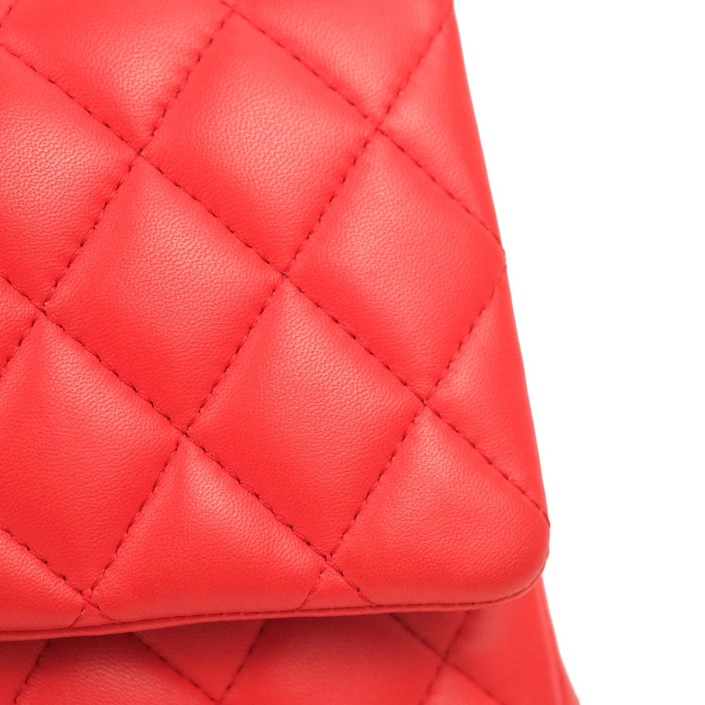 Chanel Classic M/L Medium Double Flap Red Lambskin Gold Hardware