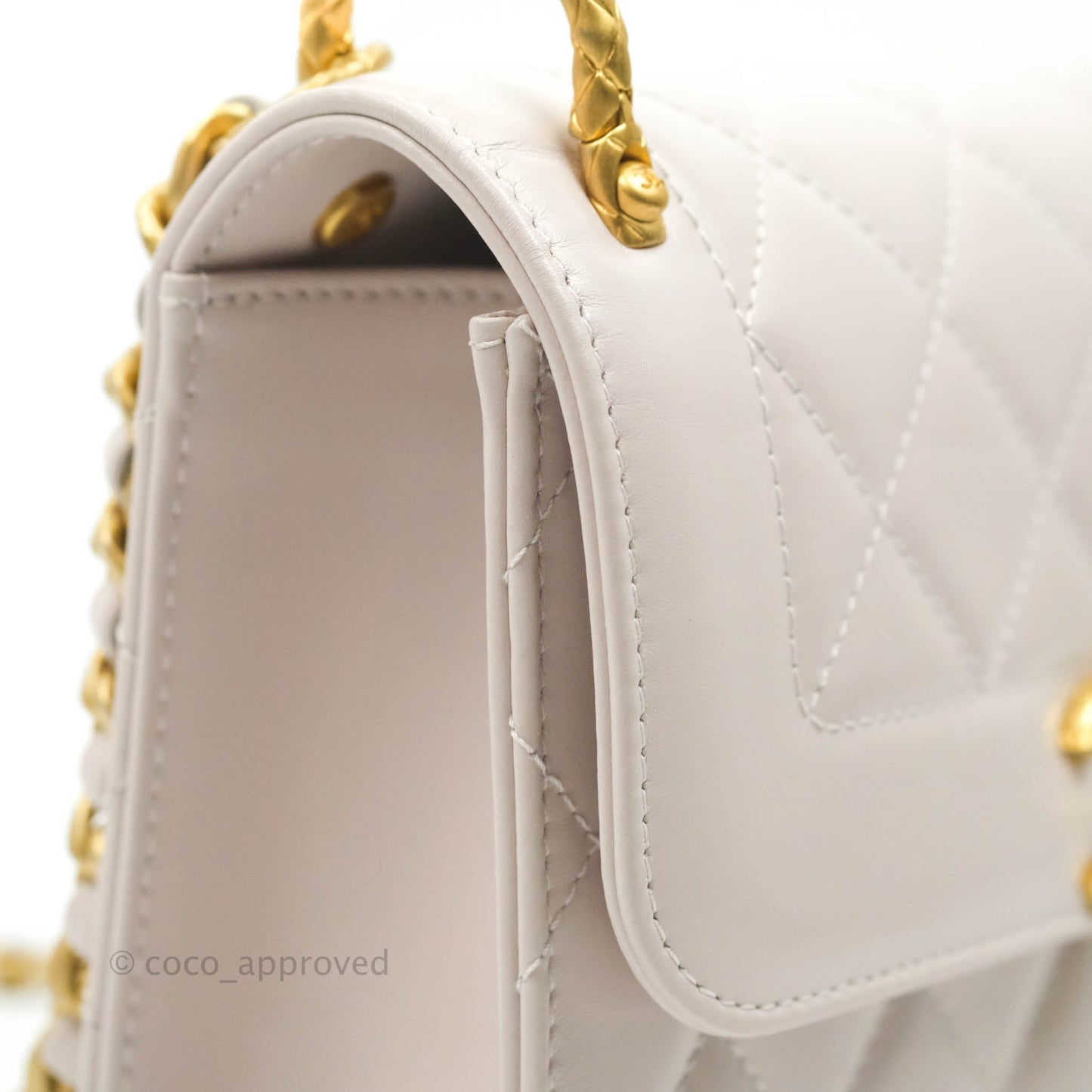 Chanel Mini Flap Light Lilac Glazed Calfskin Aged Gold Hardware