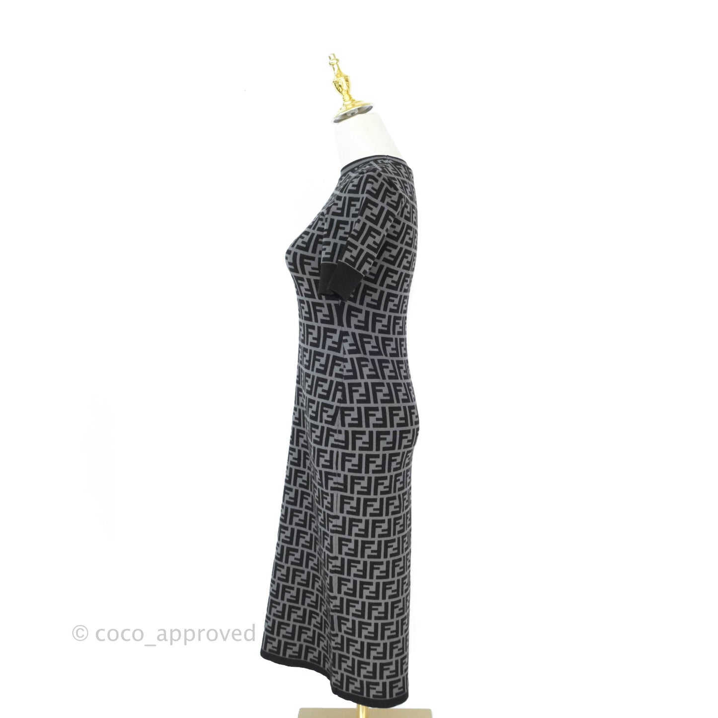Fendi FF Motif Fabric Dress Black