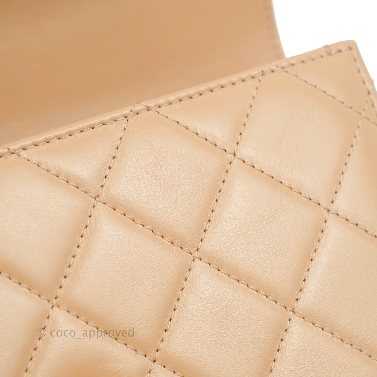 Chanel Quilted Perfect Fit Adjustable Beige Calfskin Gold Hardware 21A