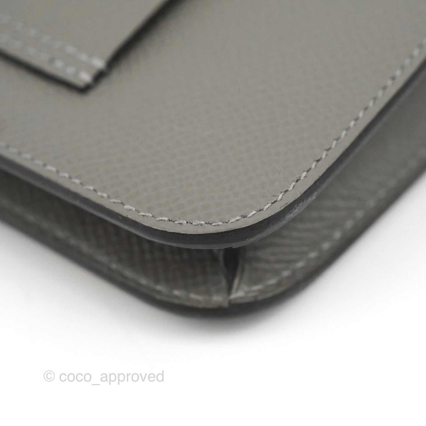 Hermès Constance Slim Wallet Gris Meyer Epsom Gold Hardware