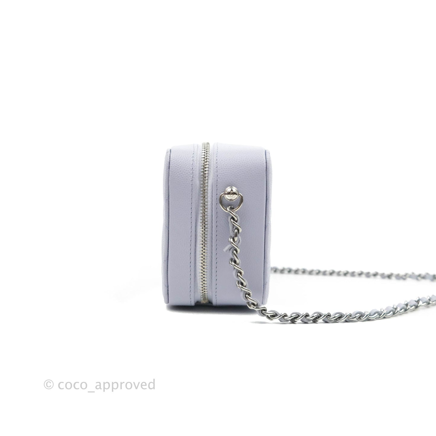 Chanel Quilted Camera Bag Lilac Caviar Silver Hardware