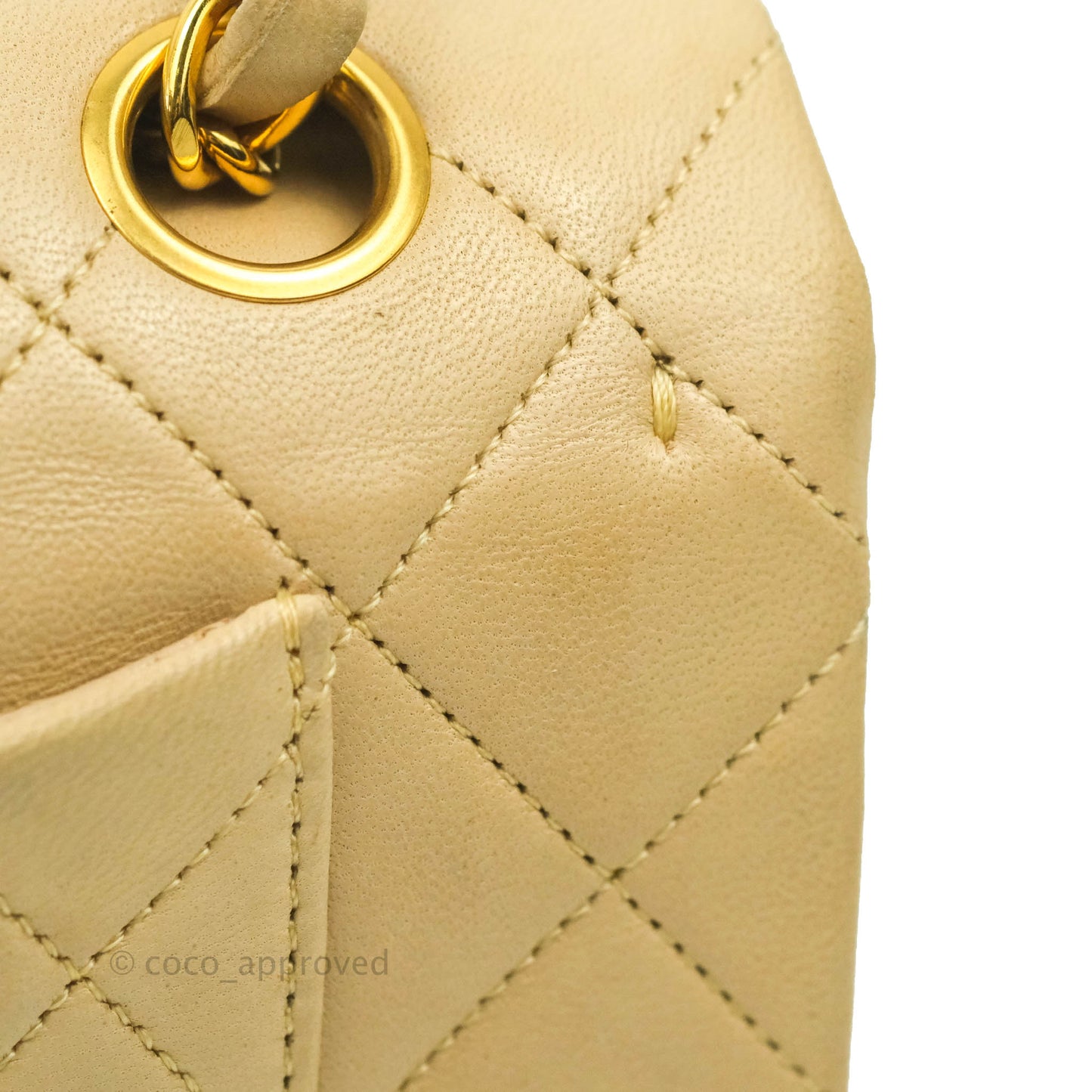 Chanel Classic Vintage Small Flap Beige Lambskin 24K Gold Hardware