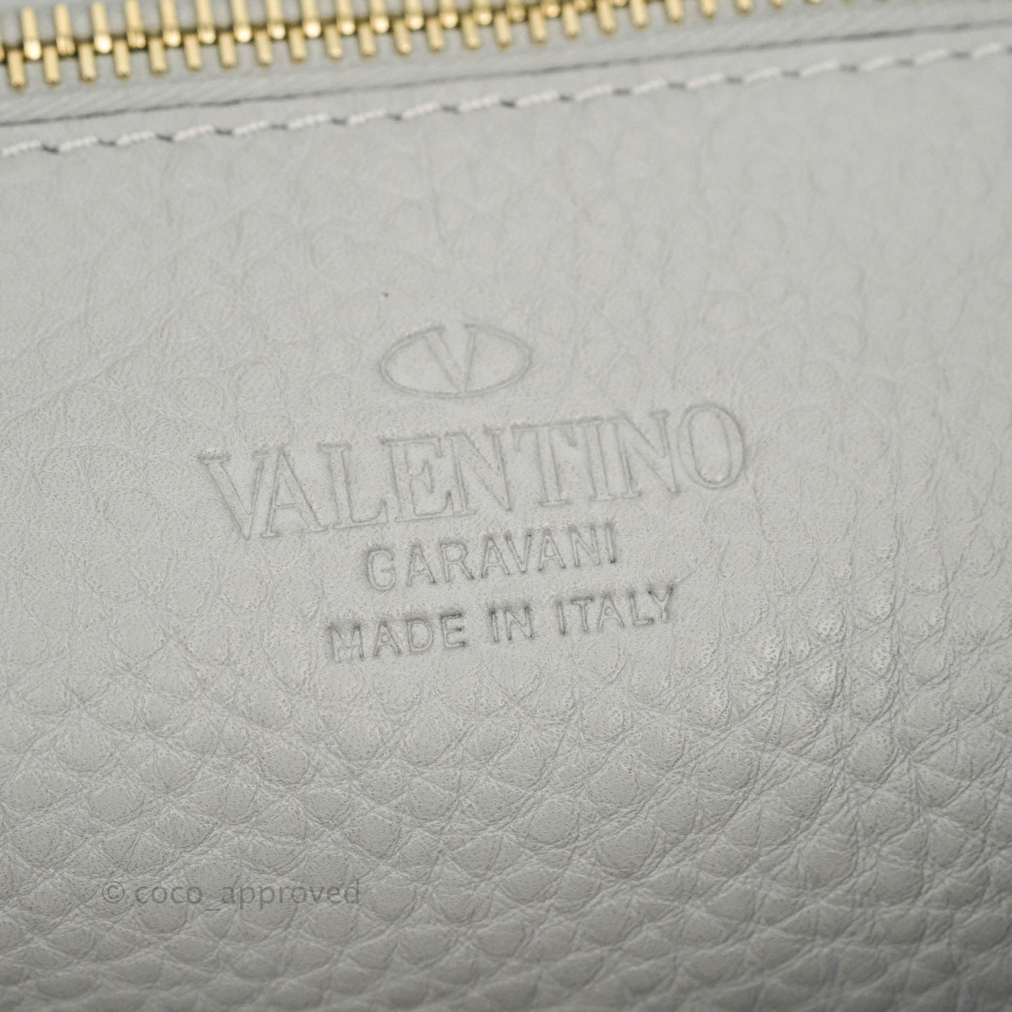 Valentino Garavani Medium Rockstud Bag Grey Grainy Calfskin