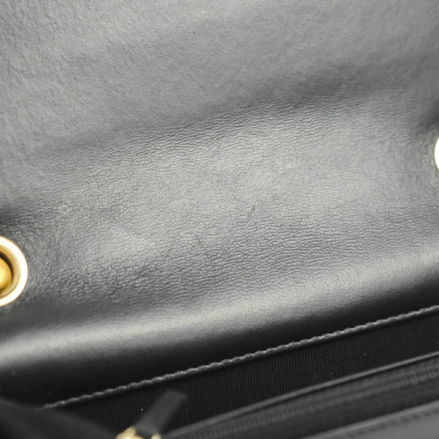Chanel Quilted Wallet on Chain WOC Adjustable Chain Black Lambskin Aged Gold Hardware 22K