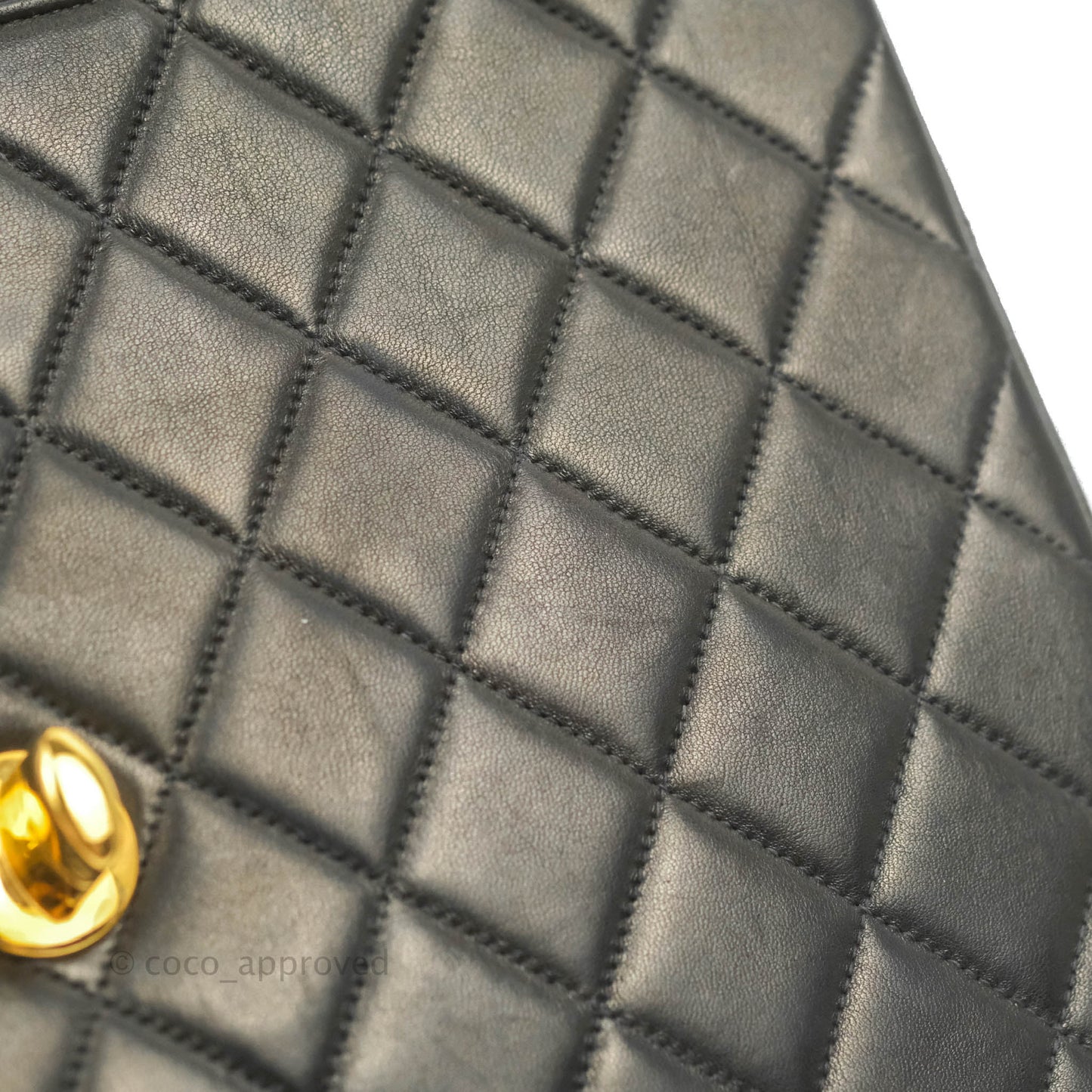 Chanel Vintage Jumbo Single Flap Black Lambskin 24K Gold Hardware