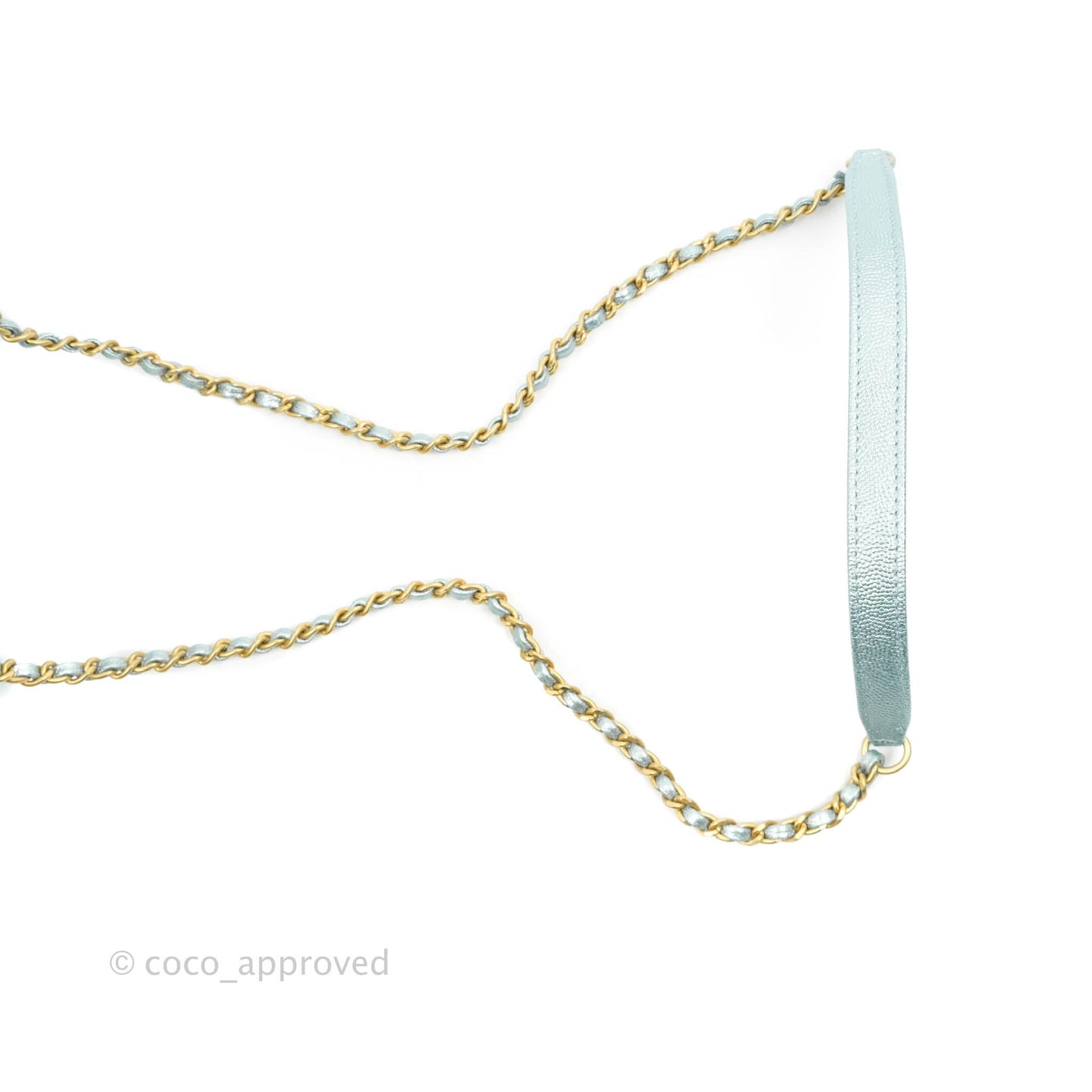 Chanel Mini Coco Handle Quilted Iridescent Blue Caviar Gold Hardware