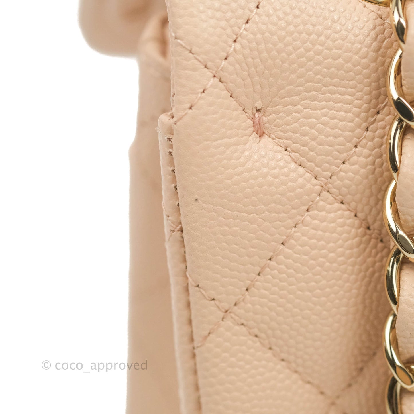 Chanel Small Classic Quilted Flap Light Beige Pink Caviar Gold Hardware 22C