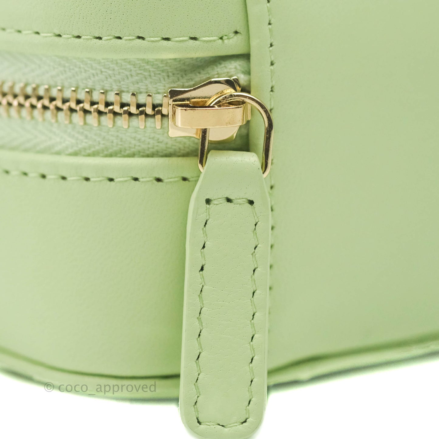 Chanel Mini Pearl Crush Quilted Camera Case Pastel Green Lambskin Aged Gold Hardware