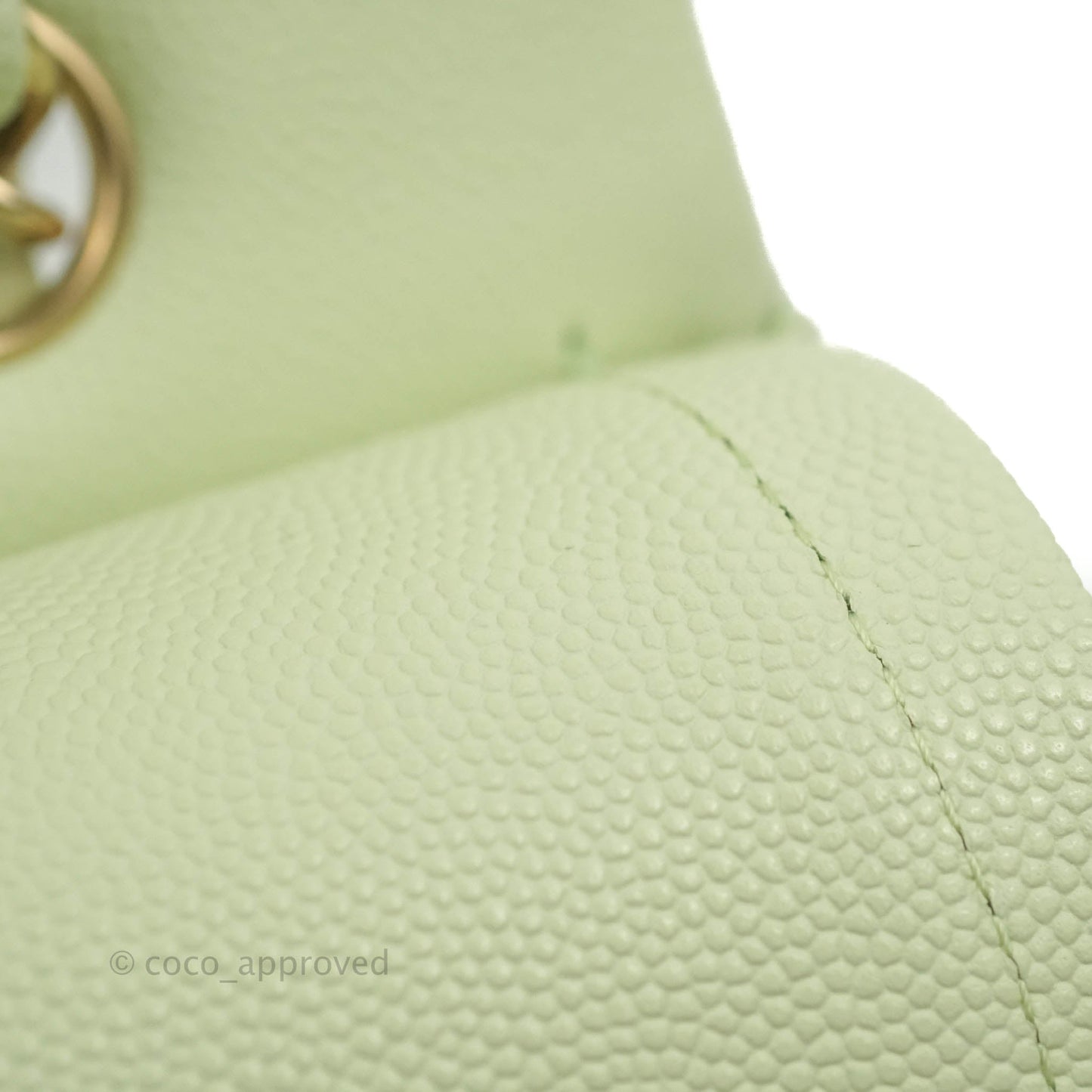 Chanel Classic M/L Medium Flap Quilted Avocado Green Caviar Gold Hardware