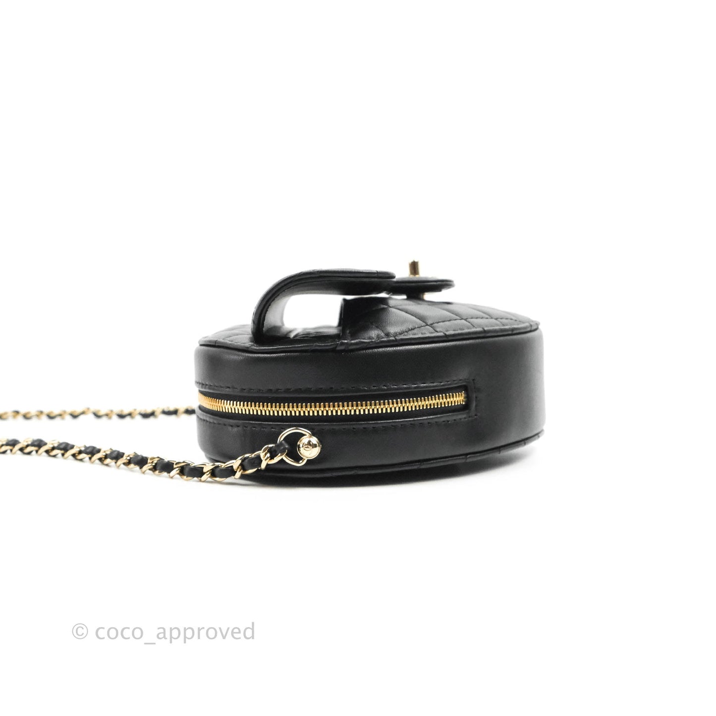 Chanel Large Heart Bag Black Lambskin Gold Hardware 22S