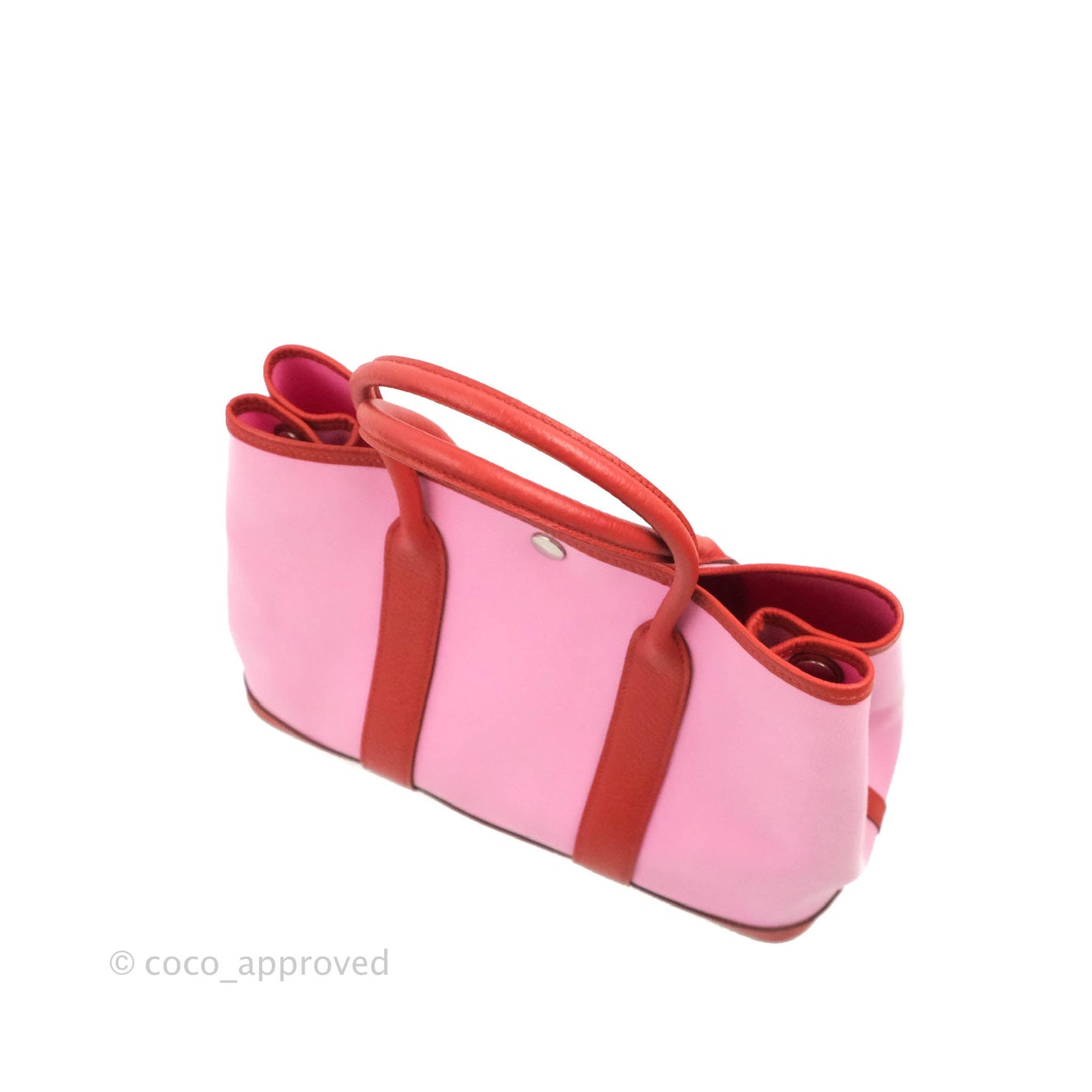 Hermès Garden Party 30 Pink / Red Duchesse Canvas