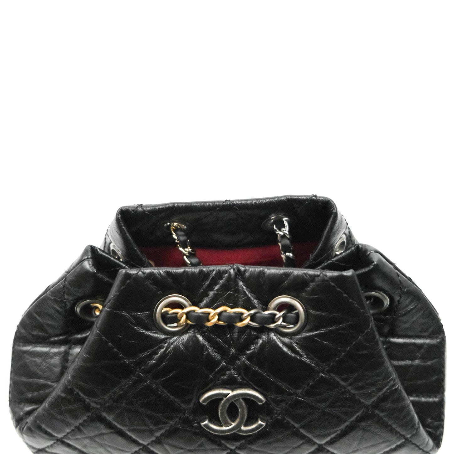 Chanel Small Gabrielle Backpack Black Aged Calfskin