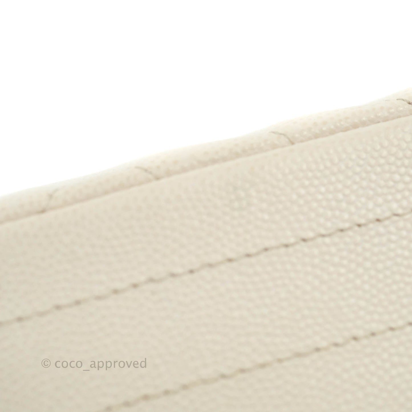 Chanel Classic M/L Medium Double Flap Chevron Ivory Caviar Gold Hardware