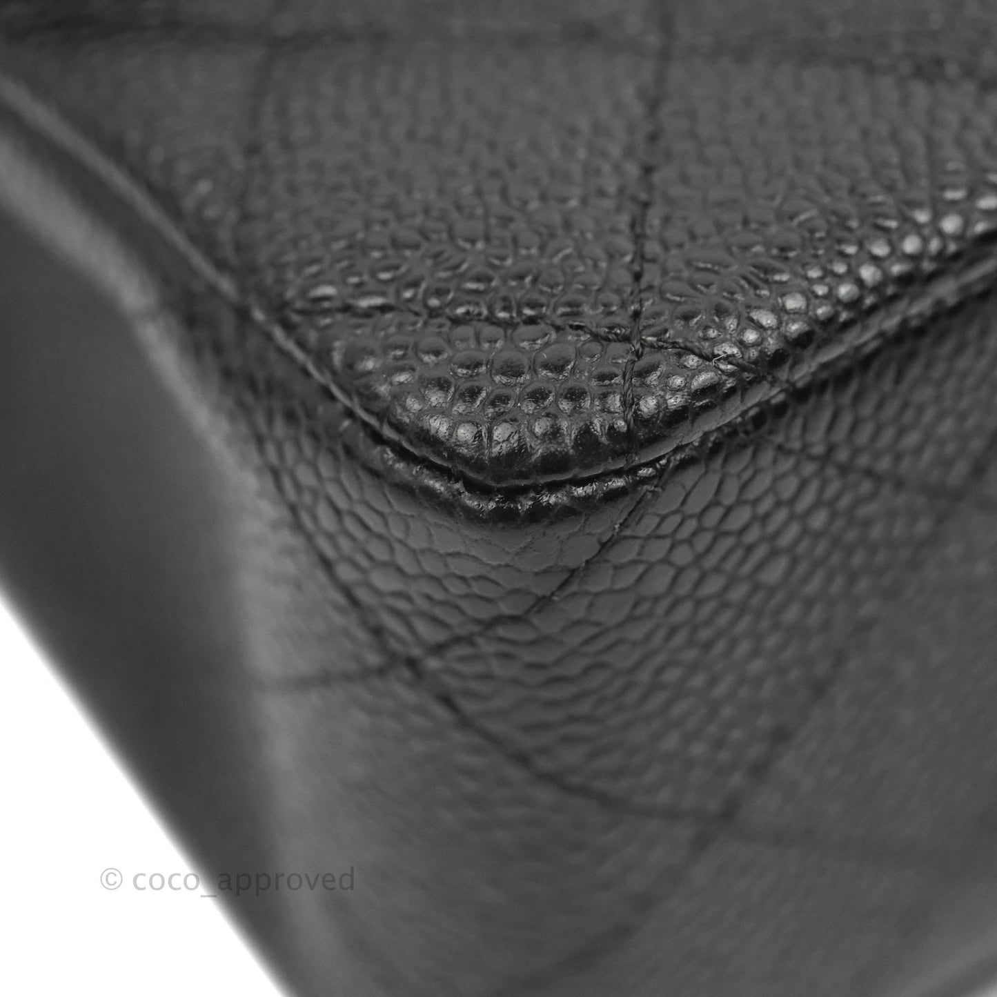 Chanel Classic M/L Medium Double Flap Black Caviar 24k Gold Hardware