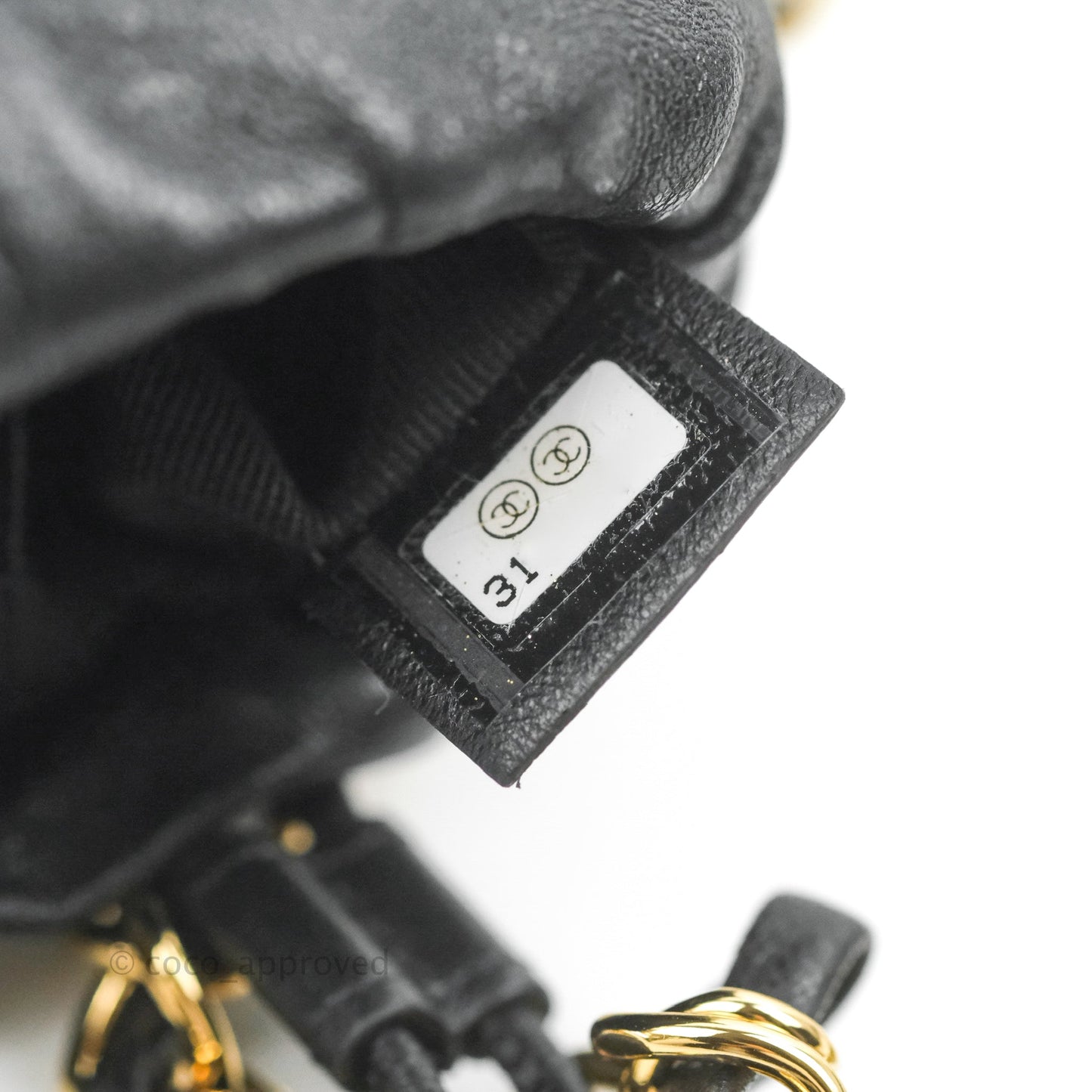 Chanel Mini Bucket Bag with Fluffy Chain Black Lambskin Gold Hardware