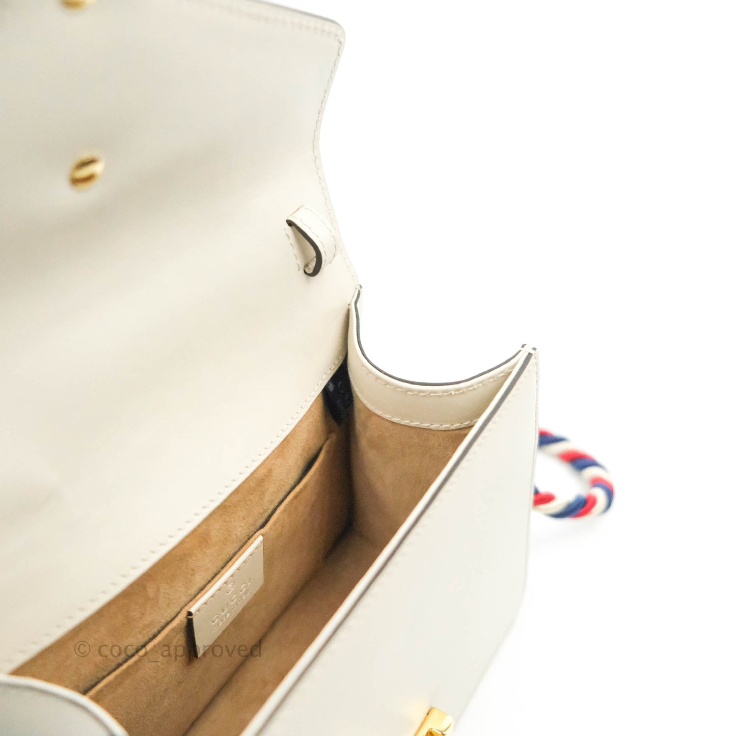 Gucci Mini Sylvie Top Handle White Calfskin Shoulder Bag⁣ ⁣⁣⁣⁣⁣⁣⁣⁣⁣⁣⁣⁣⁣⁣⁣⁣With Strap