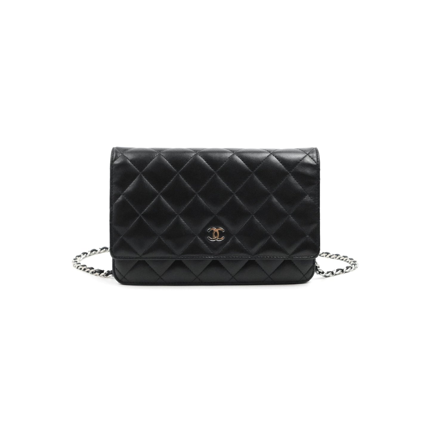 Chanel Quilted Classic WOC Black Lambskin Silver Hardware