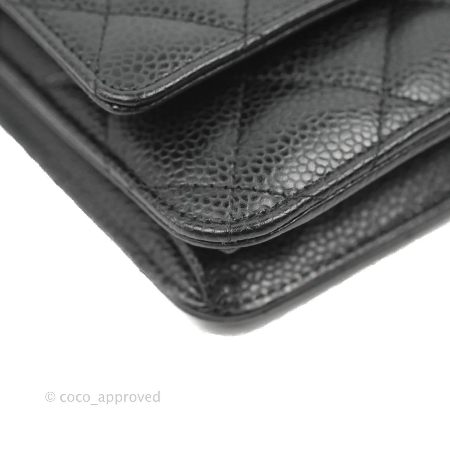 Chanel Quilted Wallet on Chain WOC Black Caviar Gold Hardware