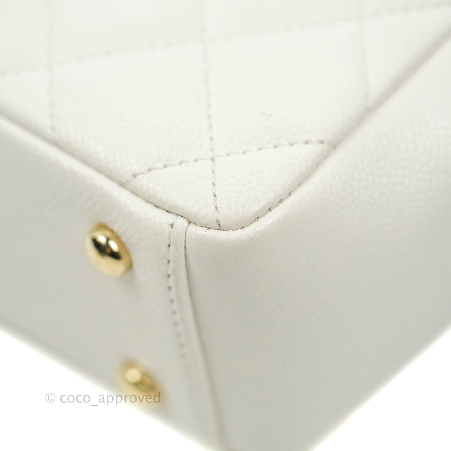 Chanel Quilted Small Business Affinity Flap White Caviar Gold Hardware