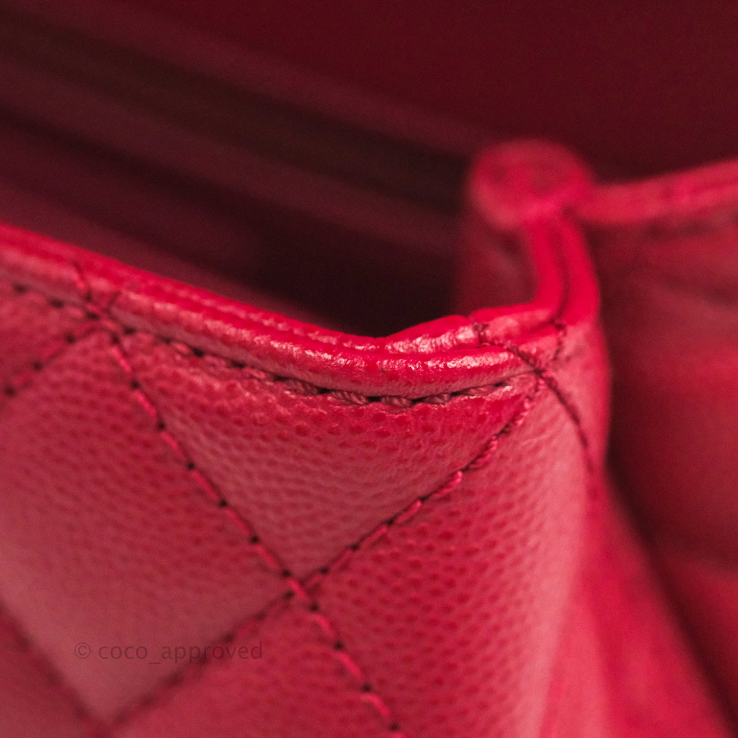 Chanel Small Coco Handle Quilted Dark Pink Caviar Gold Hardware 21A