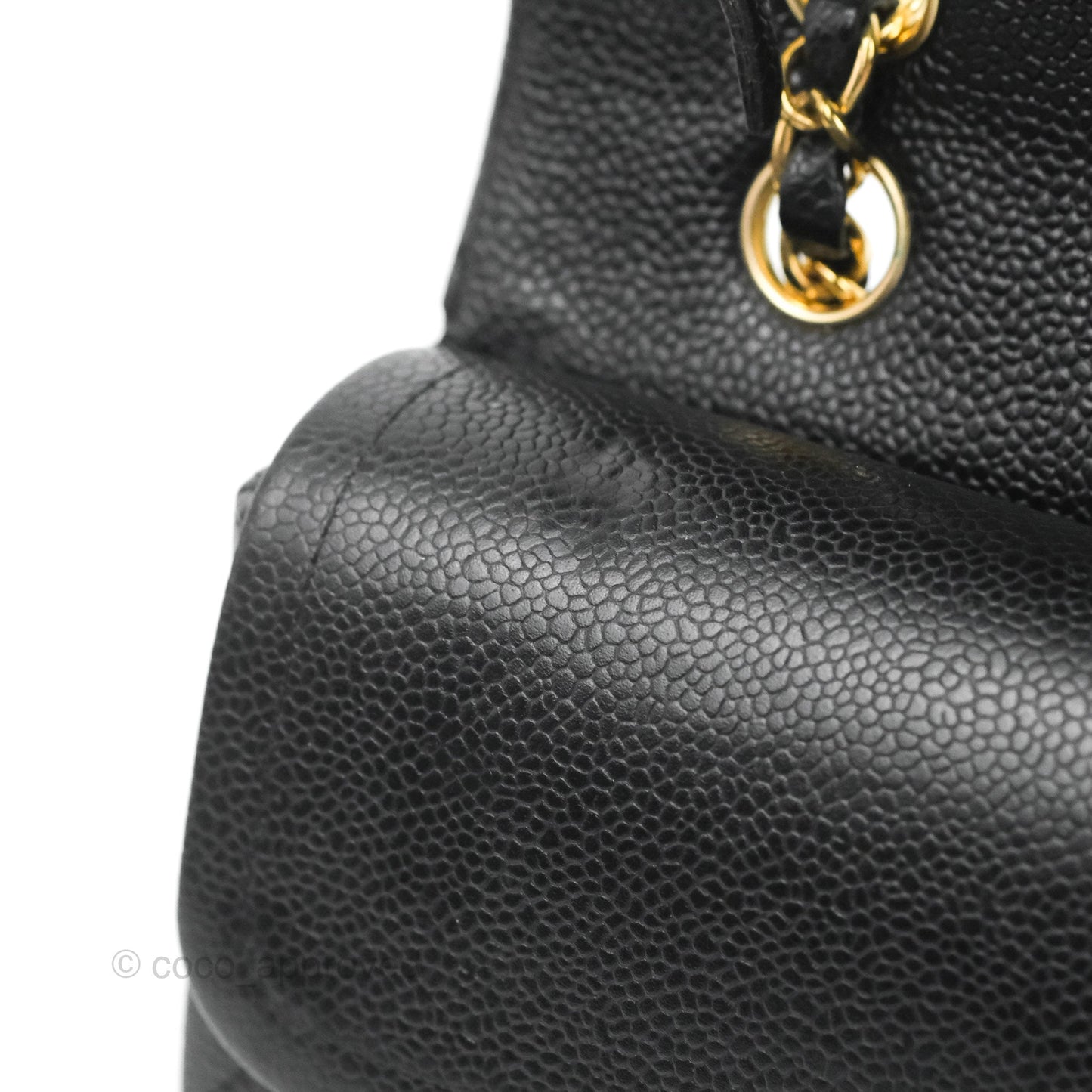 Chanel Classic M/L Medium Flap Quilted Black Caviar 24K Gold Hardware