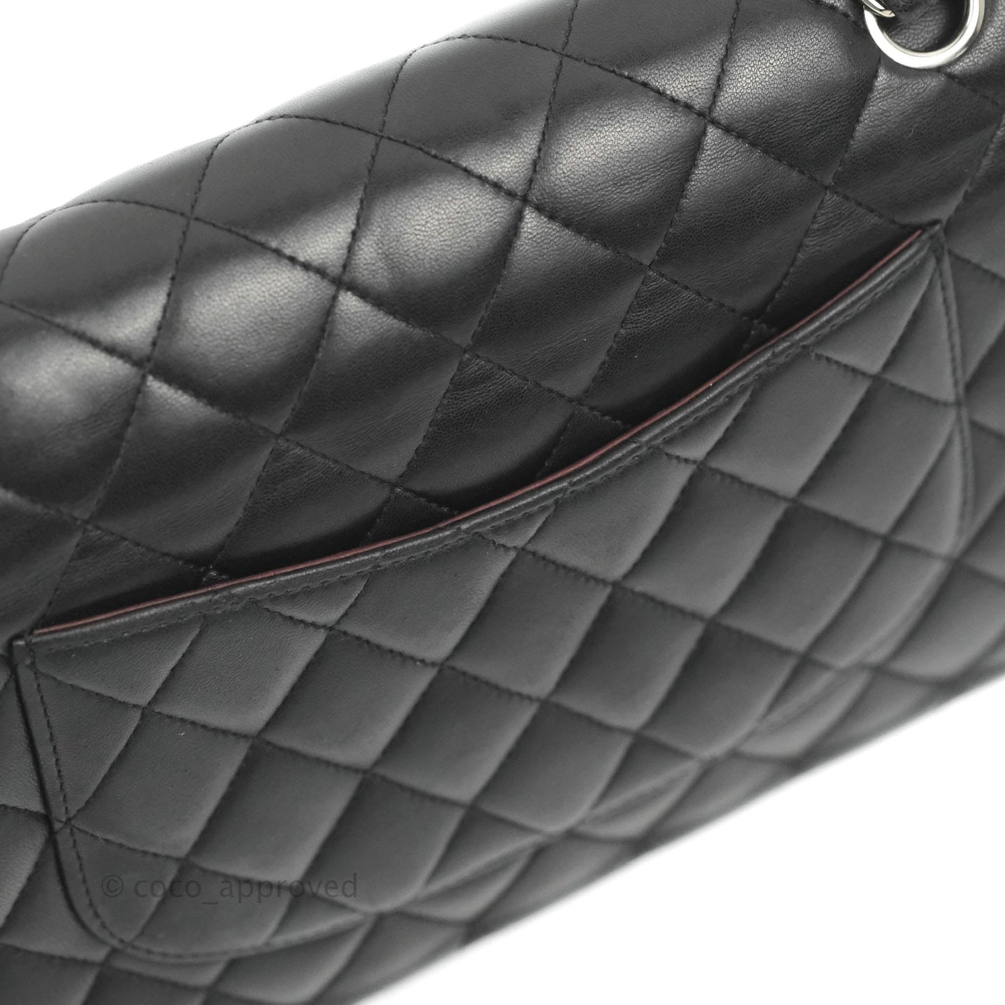 Chanel Medium Classic Quilted Flap Black Lambskin Silver Hardware