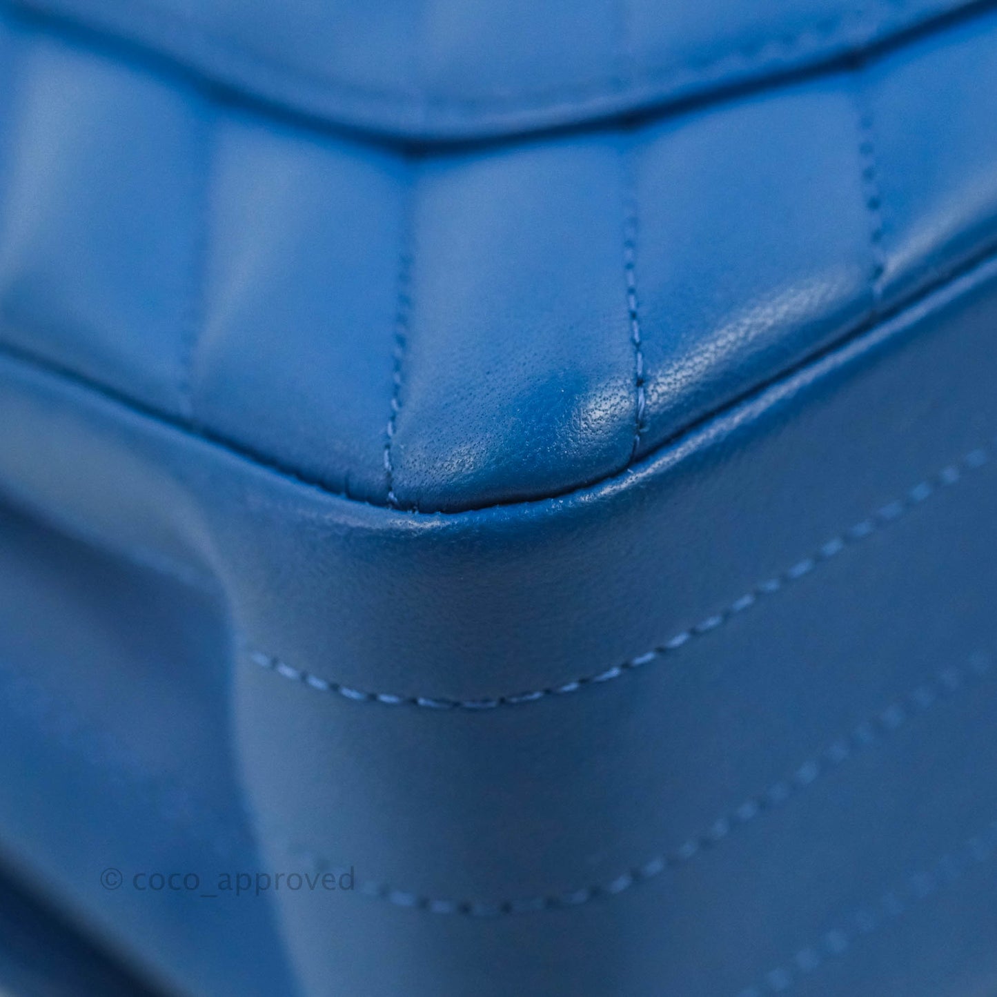 Chanel Classic Chevron S/M Small Double Flap Blue Lambskin Gold Hardware