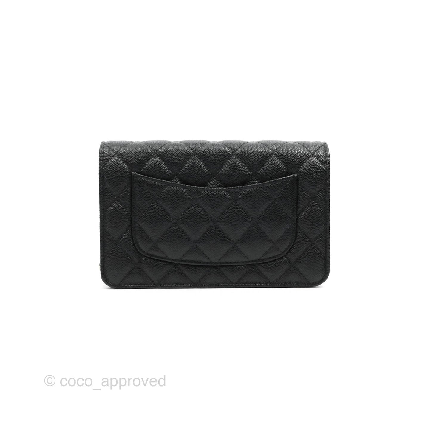 Chanel Quilted WOC Black Caviar Gold Hardware With Charms