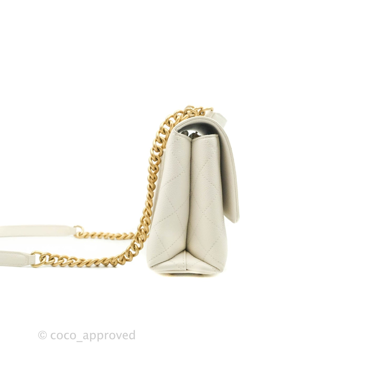 Chanel Chic Affinity Small Grained Calfskin Ivory Gold Hardware