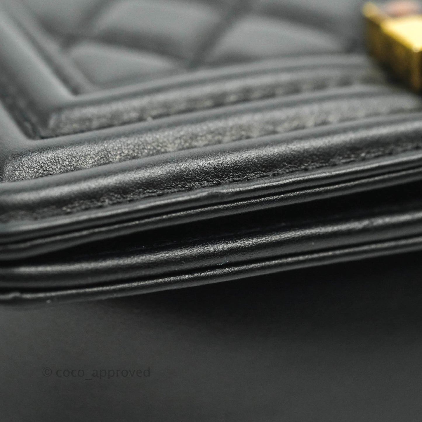 Chanel Small Boy Black Calfskin Aged Gold Hardware