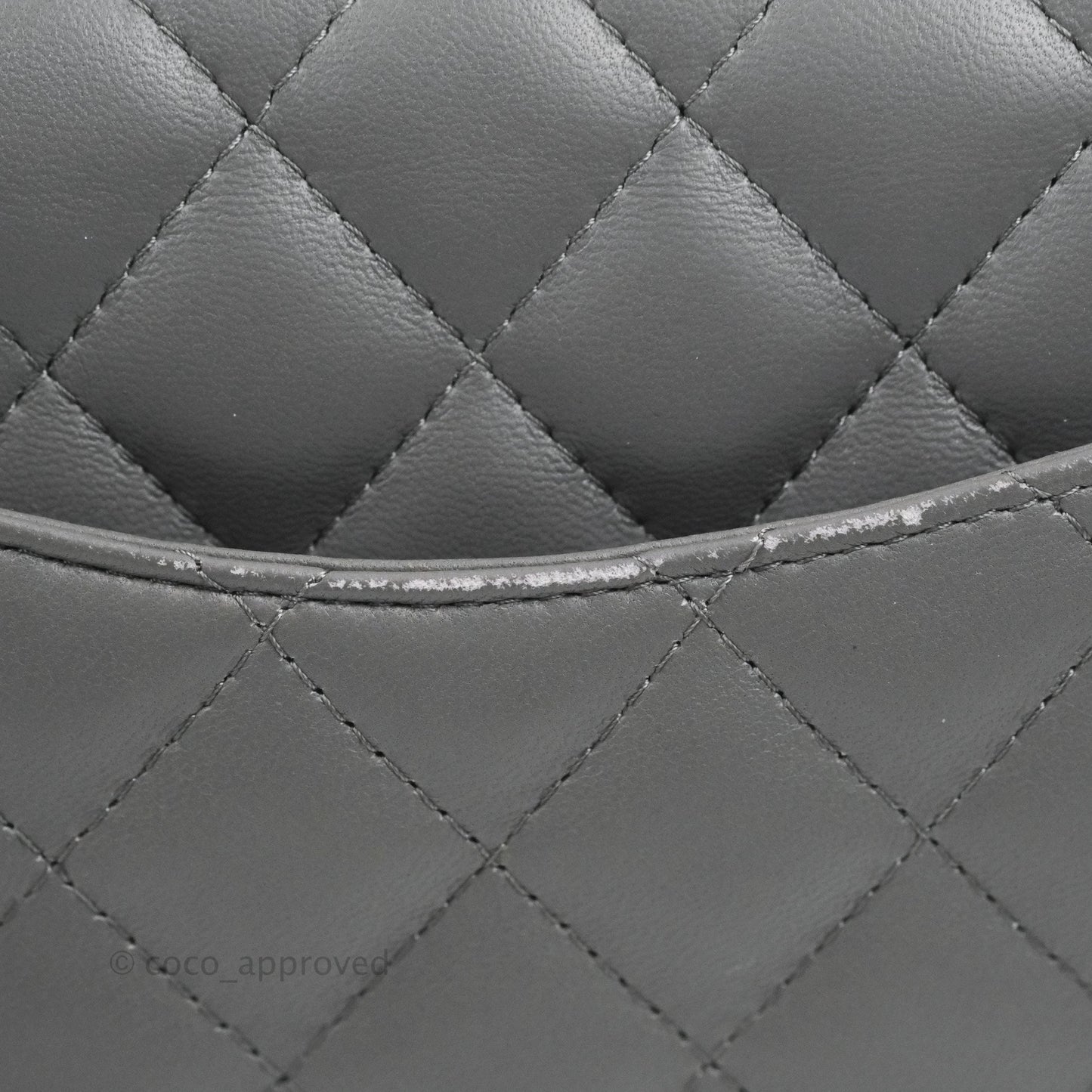 Chanel Quilted Mini Square Dark Grey Lambskin Gold Hardware