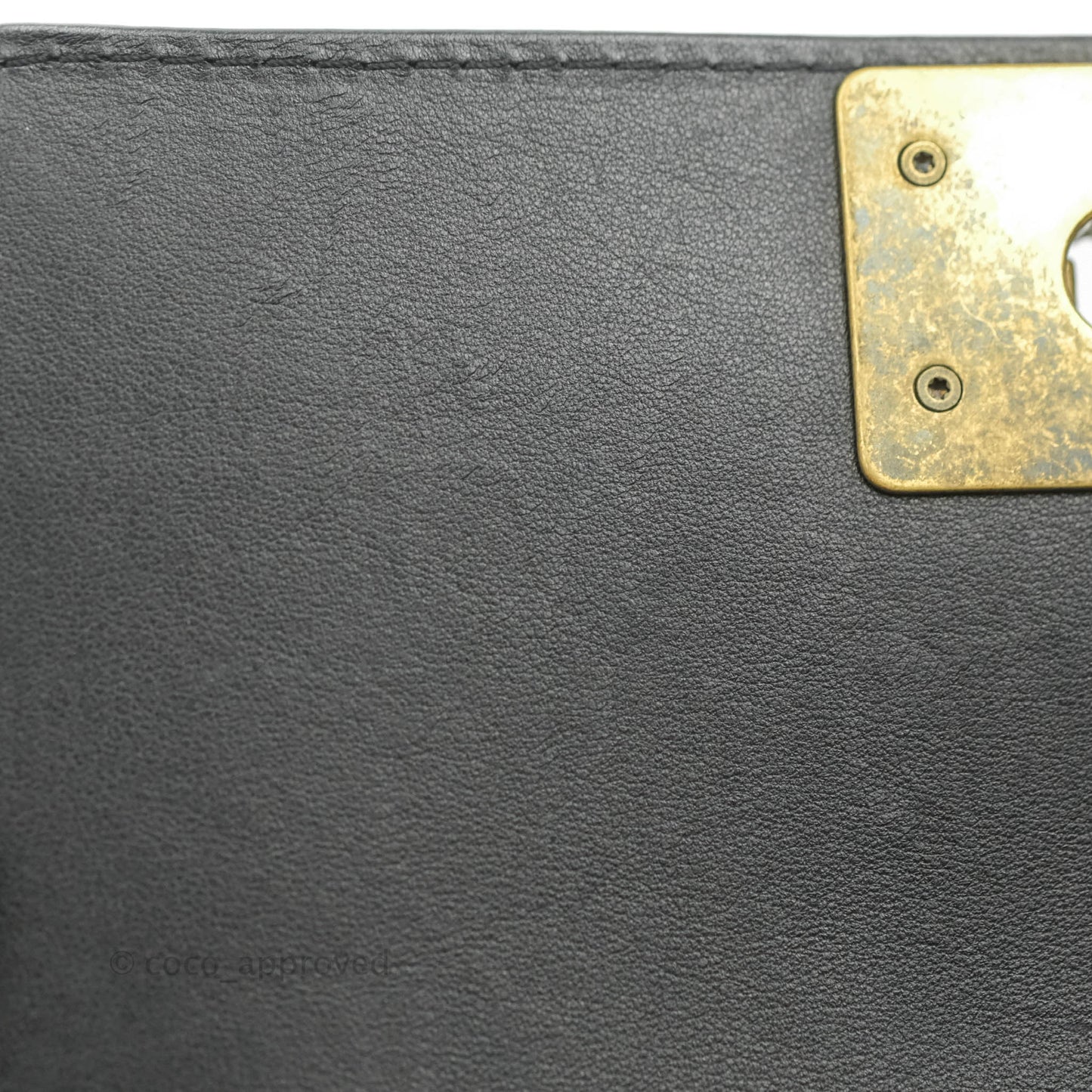 Chanel Small Boy Black Calfskin Aged Gold Hardware