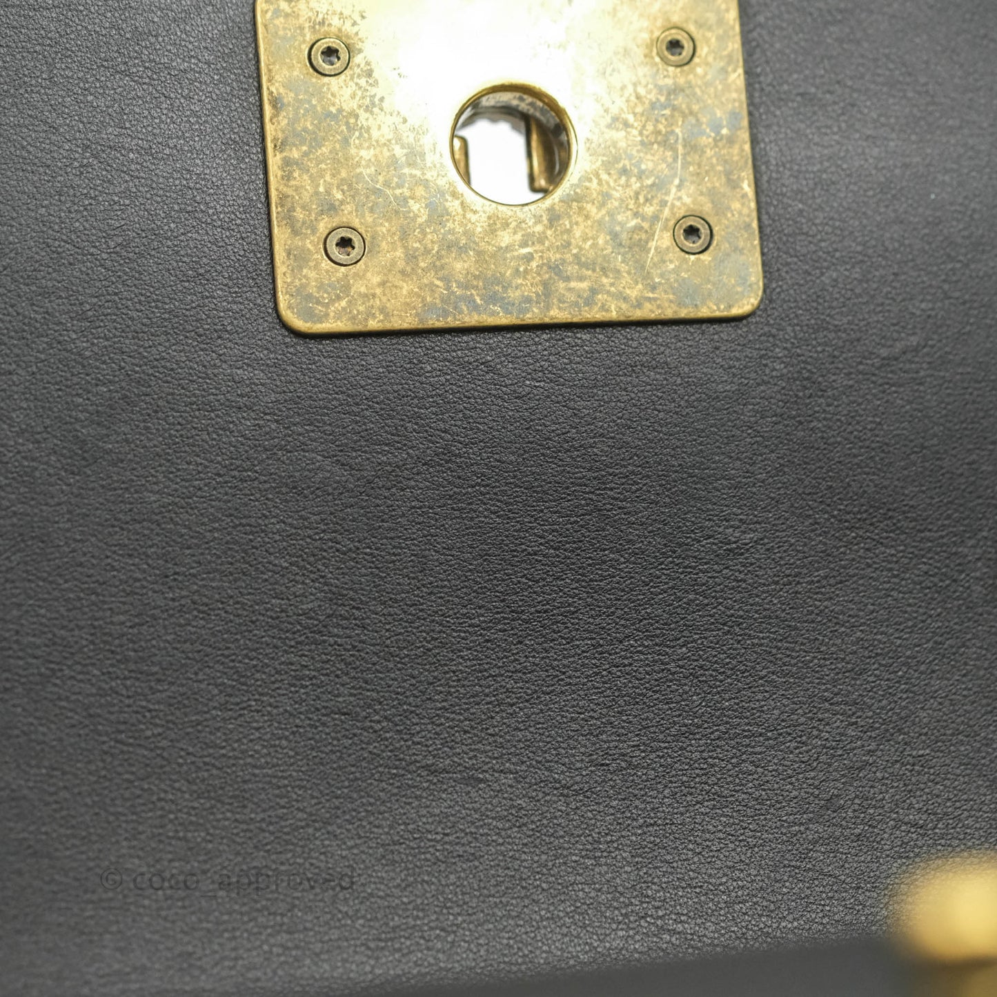 Chanel Small Boy Black Calfskin Aged Gold Hardware